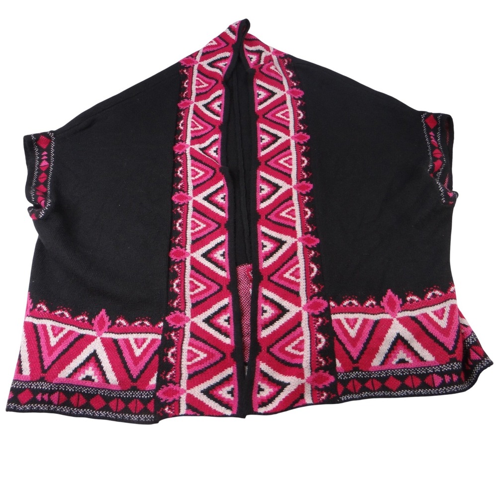 The Pioneer Woman Black Geometric Aztec‎ Open Front Cardigan Sweater S M
